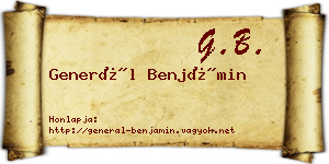Generál Benjámin névjegykártya